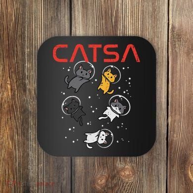 Catsa Cat Astronauts Funny Kitten Space Women Coaster
