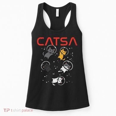 Catsa Cat Astronauts Funny Kitten Space Women Women's Tank Top