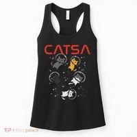 Catsa Cat Astronauts Funny Kitten Space Women Women's Tank Top thumb 0