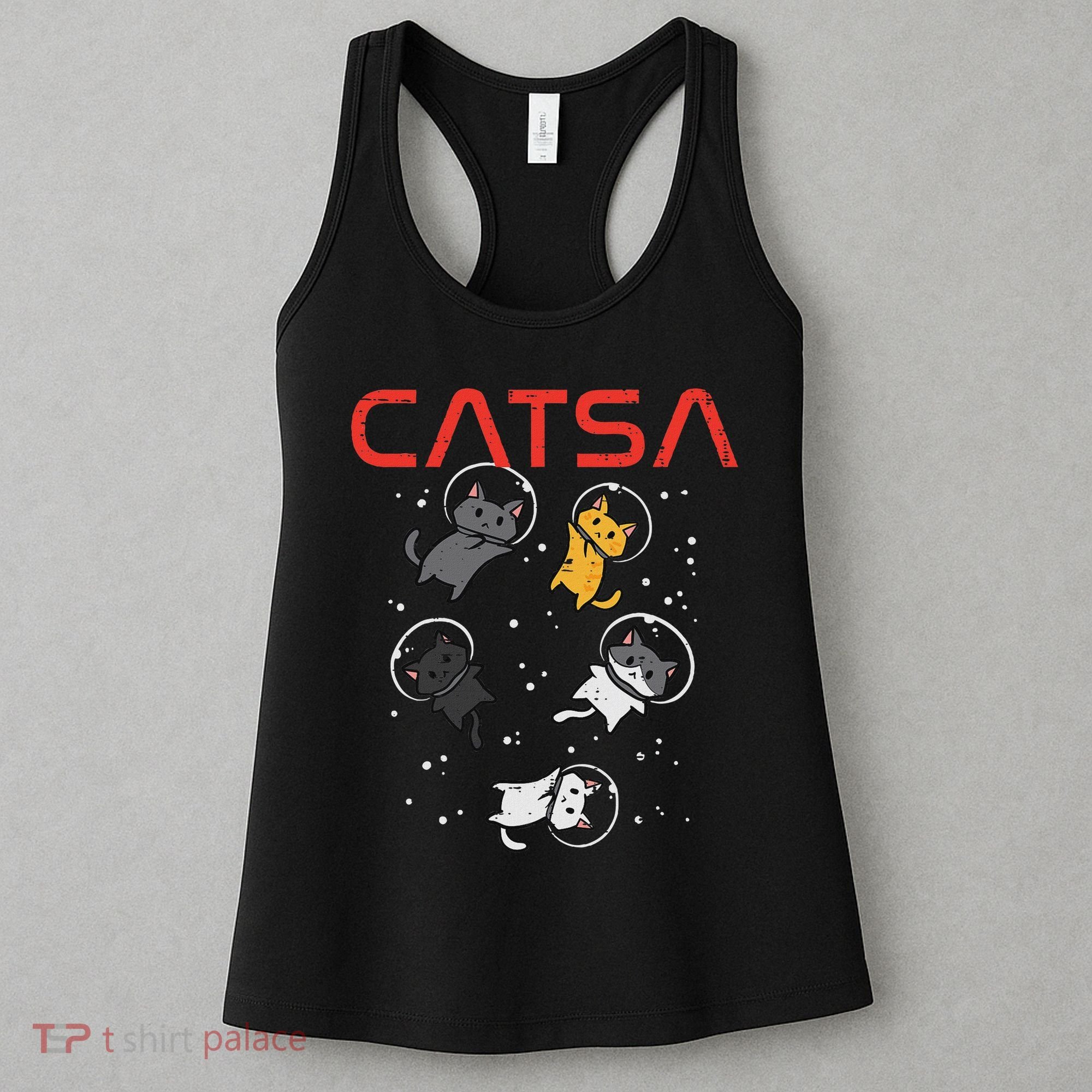 Catsa Cat Astronauts Funny Kitten Space Women Women's Tank Top