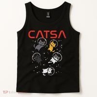 Catsa Cat Astronauts Funny Kitten Space Women Tank Top thumb 2