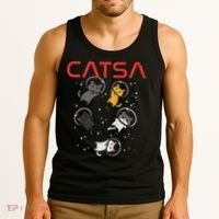 Catsa Cat Astronauts Funny Kitten Space Women Tank Top thumb 3
