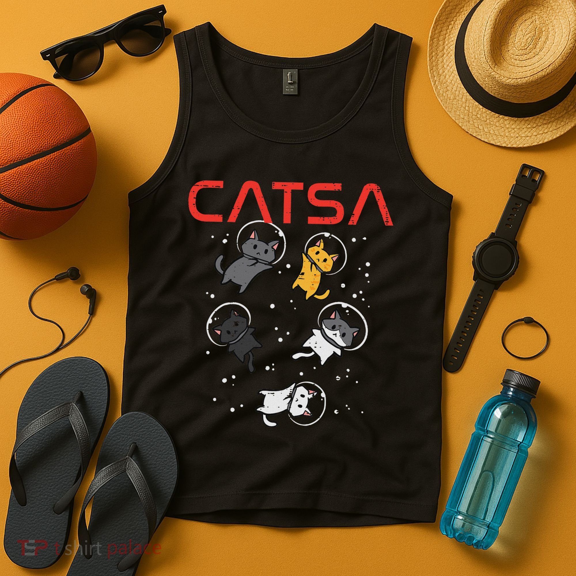 Catsa Cat Astronauts Funny Kitten Space Women Tank Top