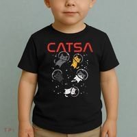 Catsa Cat Astronauts Funny Kitten Space Women Toddler T-Shirt thumb 2