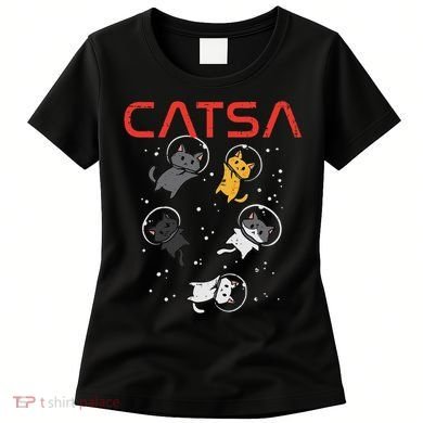 Catsa Cat Astronauts Funny Kitten Space Women Women's T-Shirt