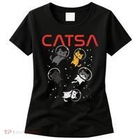 Catsa Cat Astronauts Funny Kitten Space Women Women's T-Shirt thumb 0