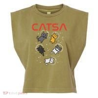 Catsa Cat Astronauts Funny Kitten Space Women Garment-Dyed Women's Muscle Tee thumb 0