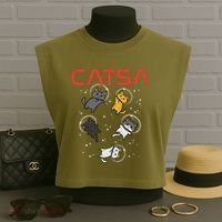 Catsa Cat Astronauts Funny Kitten Space Women Garment-Dyed Women's Muscle Tee thumb 3