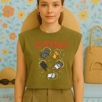 Catsa Cat Astronauts Funny Kitten Space Women Garment-Dyed Women's Muscle Tee thumb 4