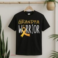 Childhood Cancer Awareness Grandpa Of A Warrior T-Shirt thumb 2