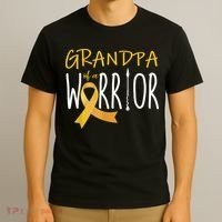 Childhood Cancer Awareness Grandpa Of A Warrior T-Shirt thumb 3