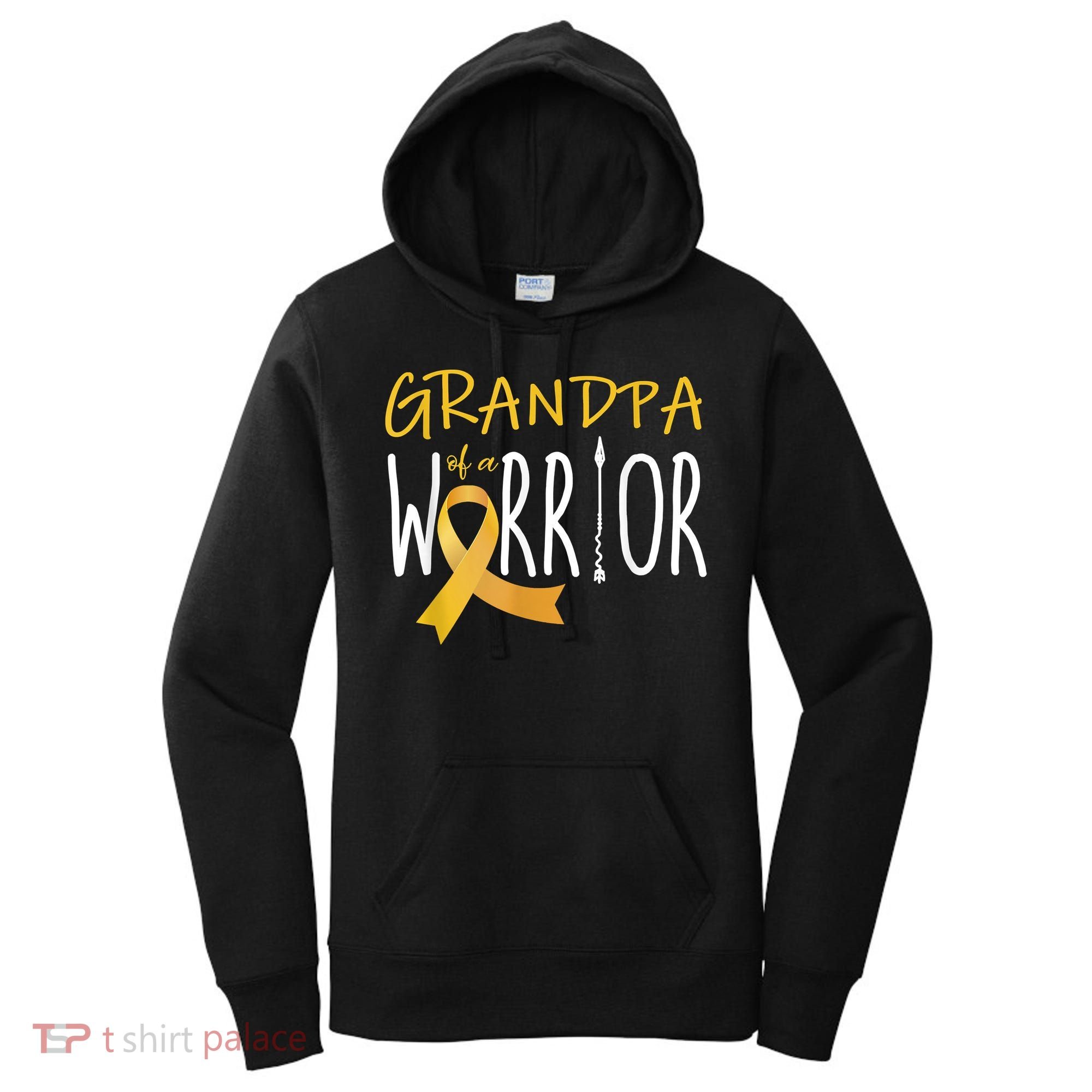 Childhood Cancer Awareness Grandpa Of A Warrior Women's Hoodie