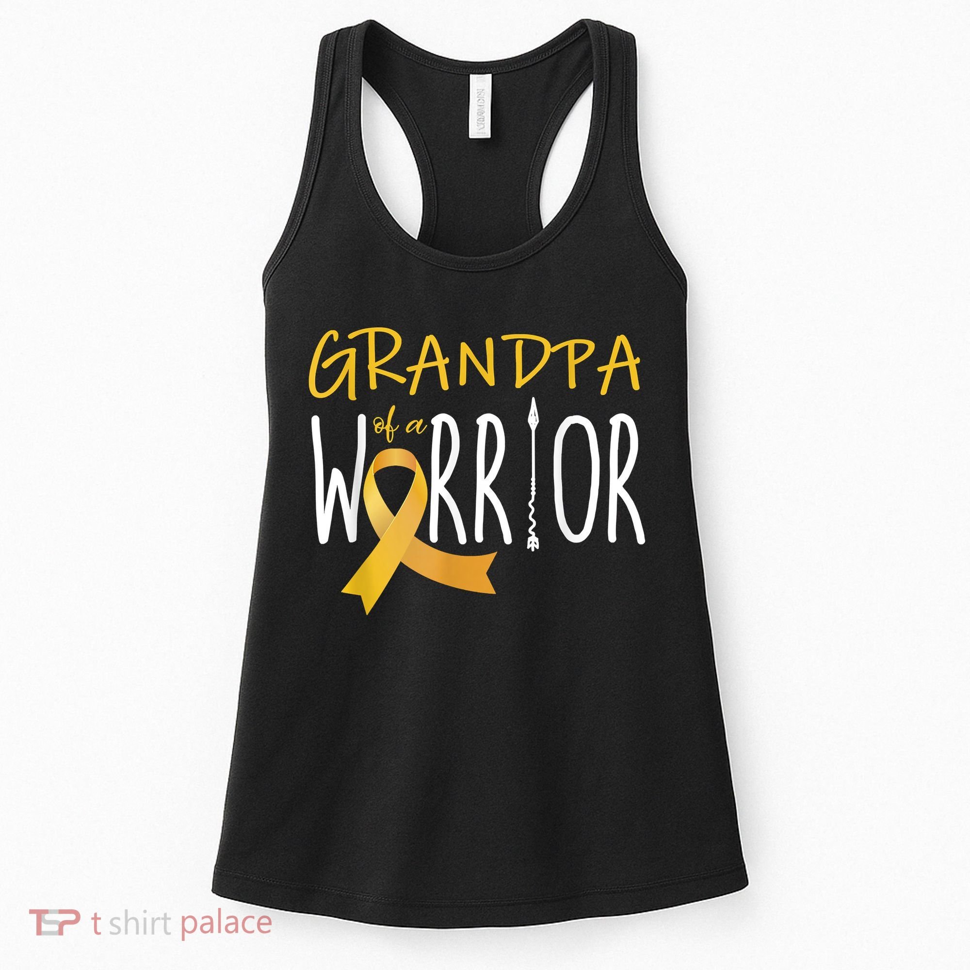 Childhood Cancer Awareness Grandpa Of A Warrior Women's Tank Top