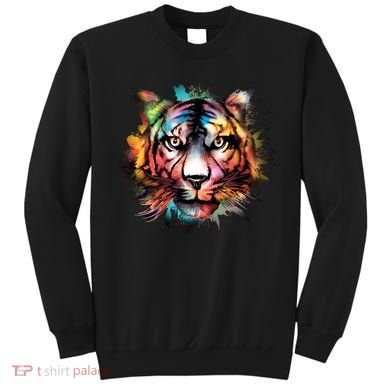 Cool Colorful Abstract Realistic Tiger Face Sweatshirt