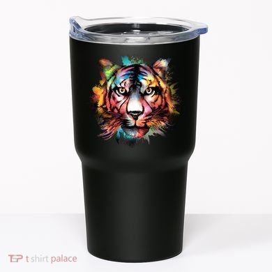 Cool Colorful Abstract Realistic Tiger Face Tumbler