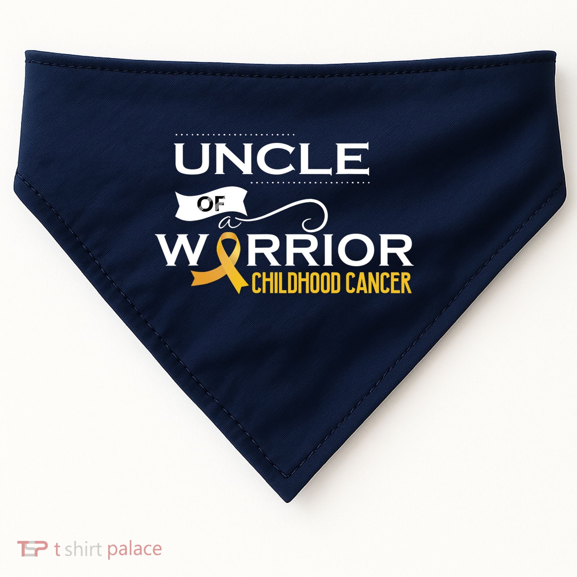 Childhood Cancer Awareness Uncle Of A Warrior USA-Made Doggie Bandana
