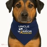 Childhood Cancer Awareness Uncle Of A Warrior USA-Made Doggie Bandana thumb 1
