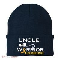 Childhood Cancer Awareness Uncle Of A Warrior Beanie thumb 0