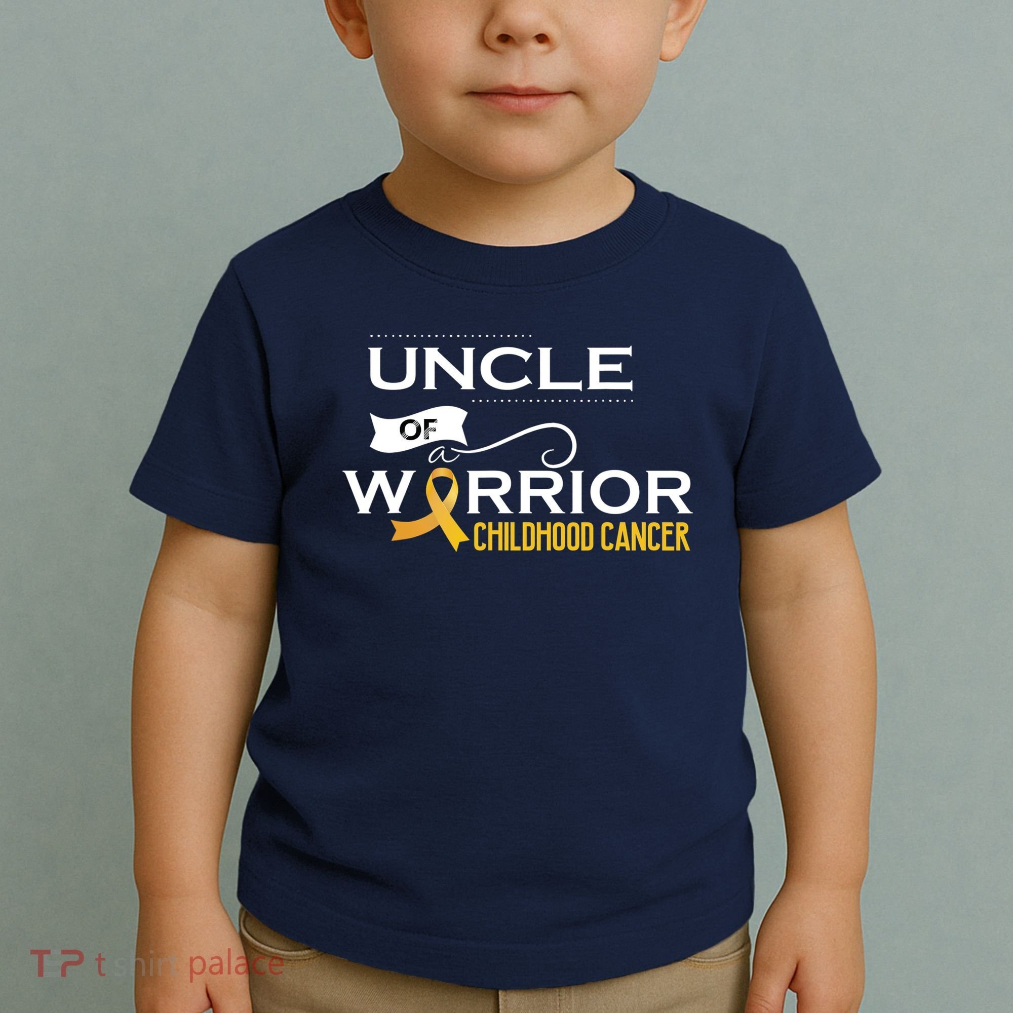 Childhood Cancer Awareness Uncle Of A Warrior Toddler T-Shirt
