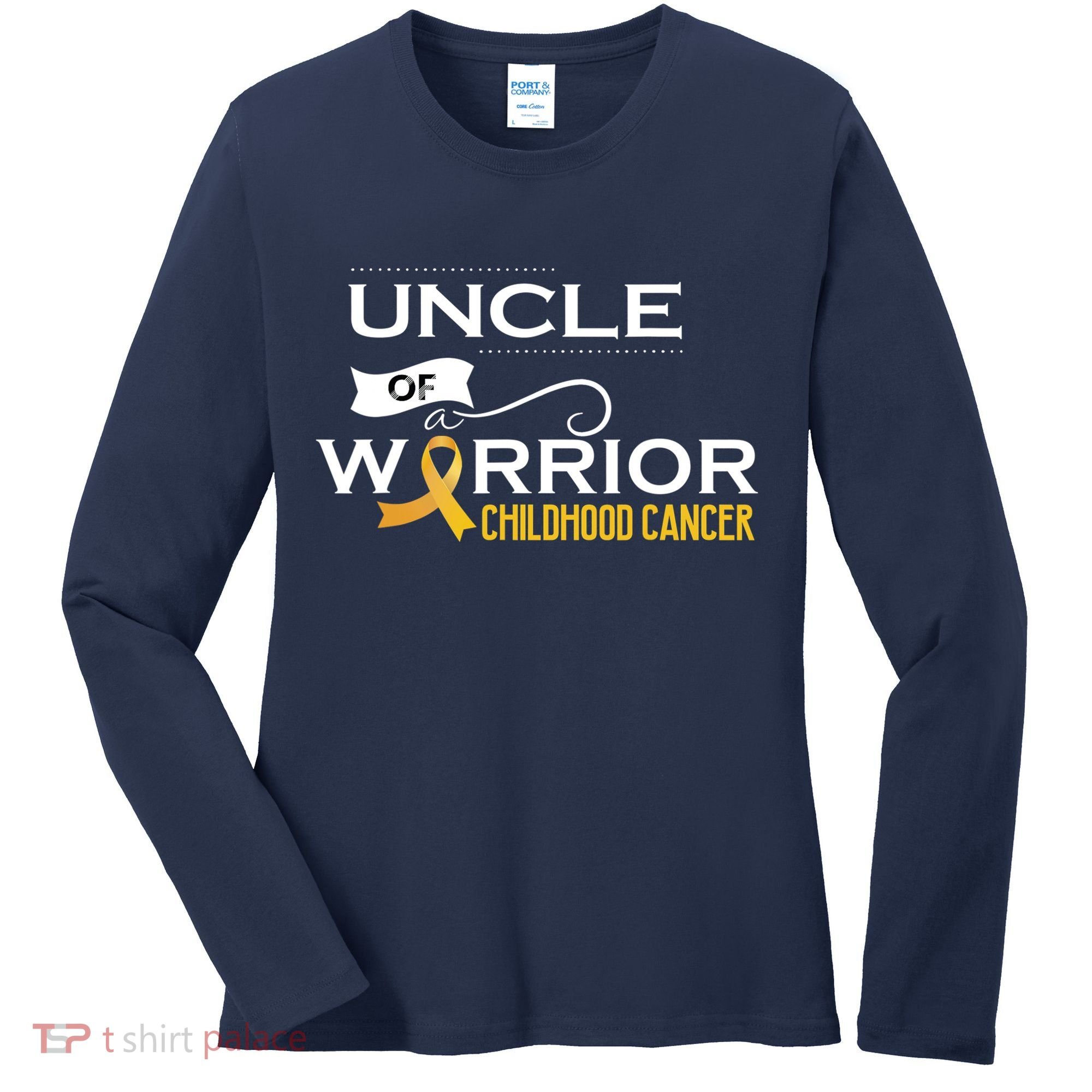 Childhood Cancer Awareness Uncle Of A Warrior Women's Long Sleeve Shirt