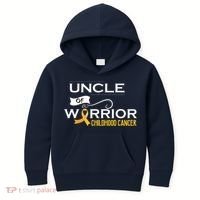 Childhood Cancer Awareness Uncle Of A Warrior Kids Hoodie thumb 0