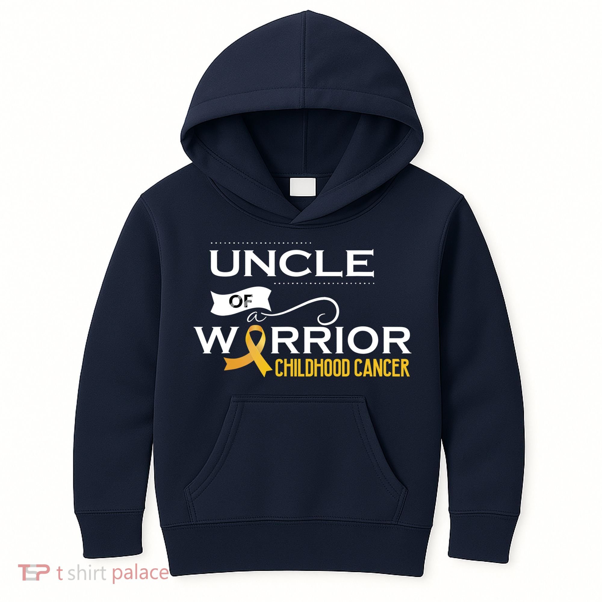 Childhood Cancer Awareness Uncle Of A Warrior Kids Hoodie