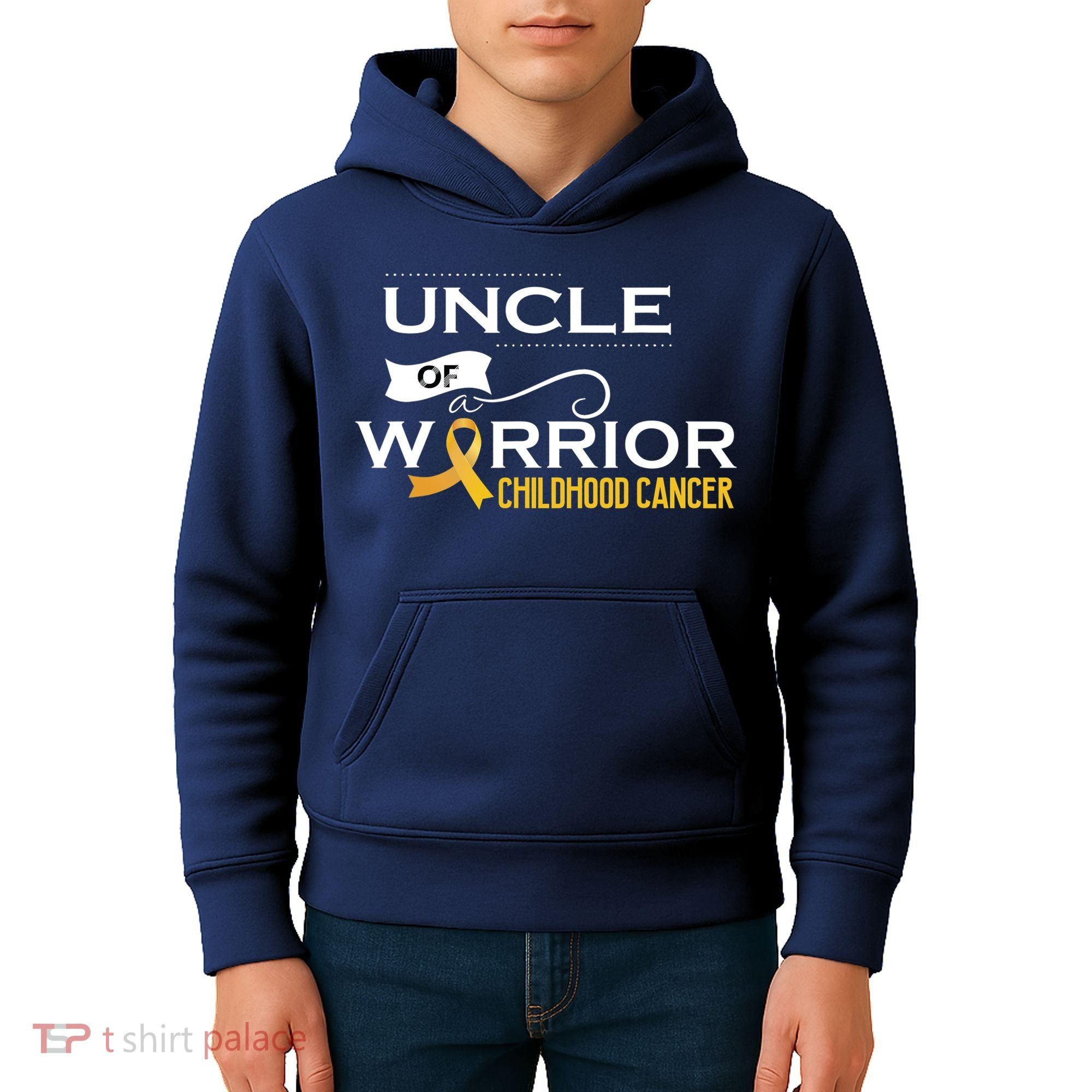 Childhood Cancer Awareness Uncle Of A Warrior Kids Hoodie