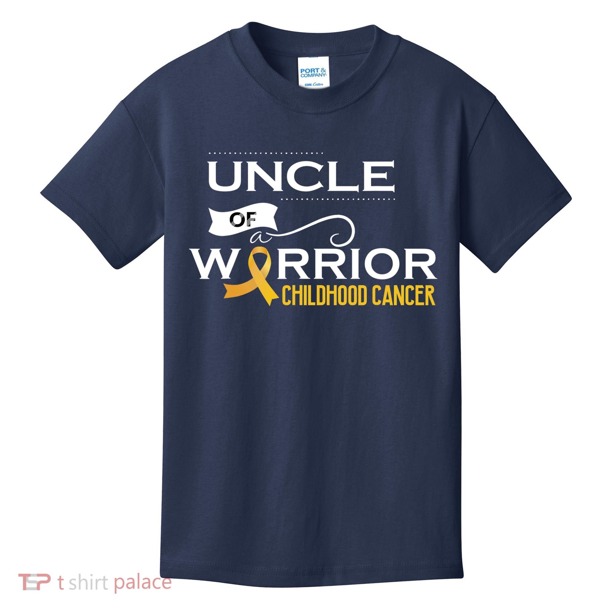 Childhood Cancer Awareness Uncle Of A Warrior Kids T-Shirt