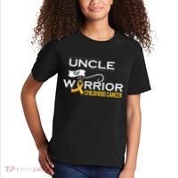 Childhood Cancer Awareness Uncle Of A Warrior Kids T-Shirt thumb 2
