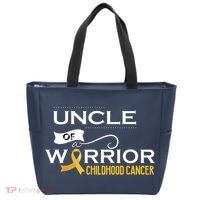 Childhood Cancer Awareness Uncle Of A Warrior Tote Bag thumb 0