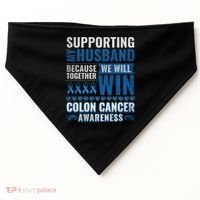 Colon Cancer Awareness Colonoscopy Support Husband Gift USA-Made Doggie Bandana thumb 0