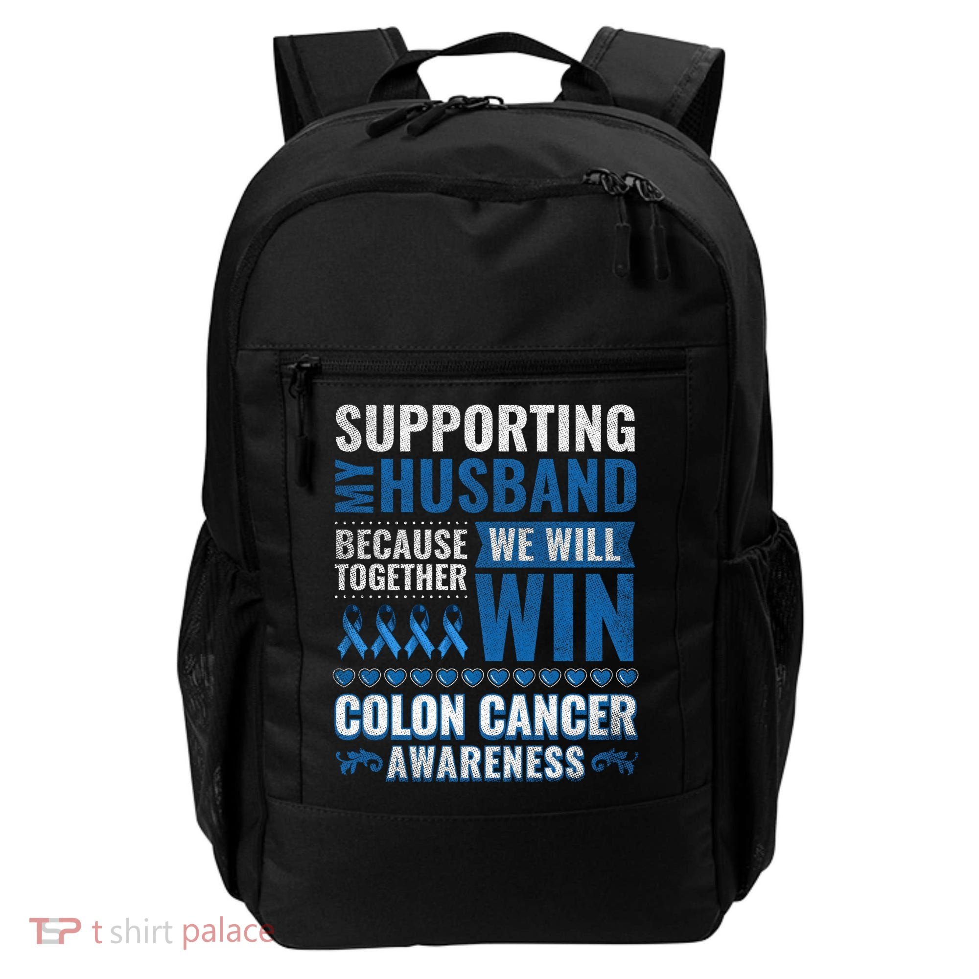 Colon Cancer Awareness Colonoscopy Support Husband Gift Backpack