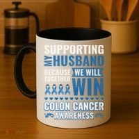 Colon Cancer Awareness Colonoscopy Support Husband Gift Coffee Mug thumb 4