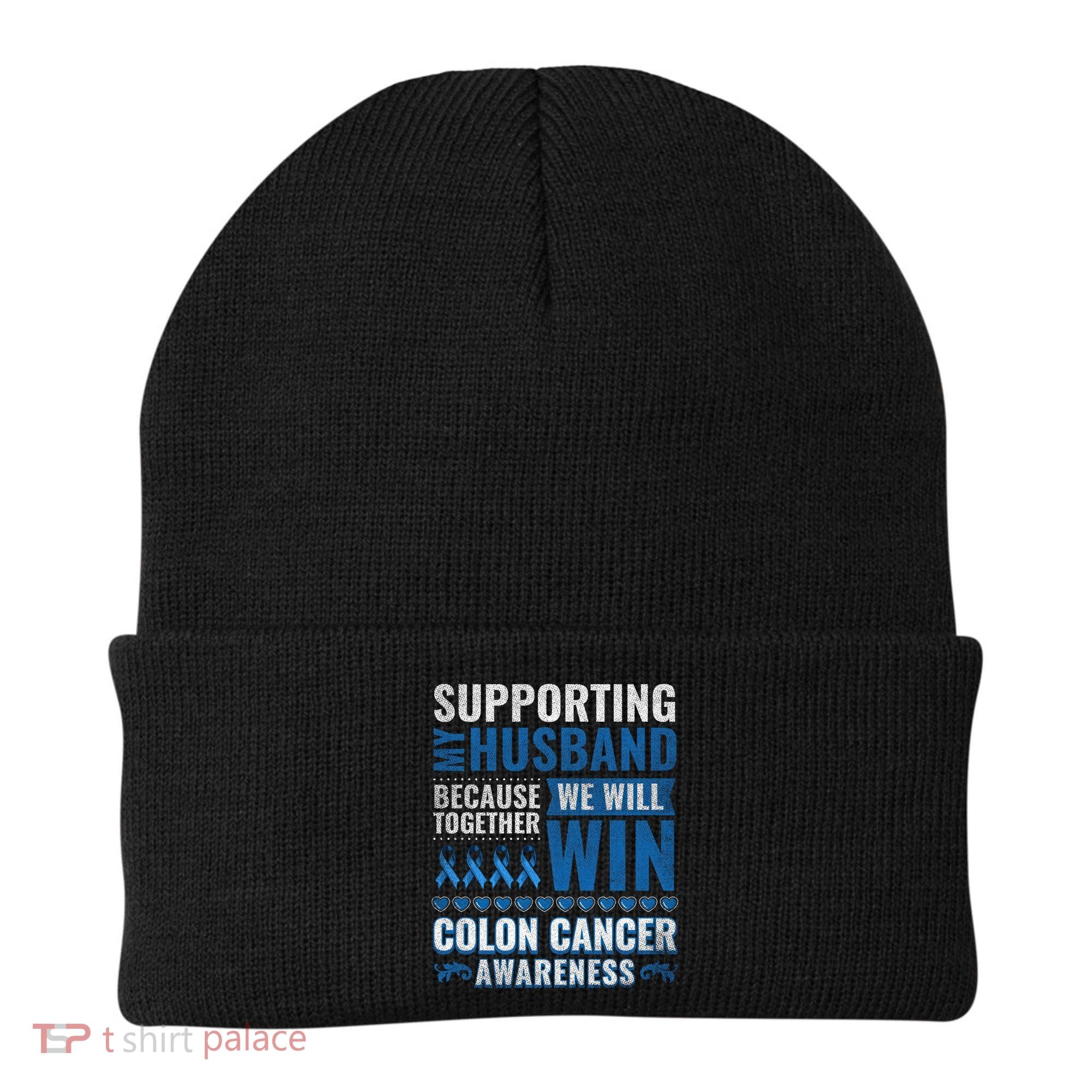 Colon Cancer Awareness Colonoscopy Support Husband Gift Beanie
