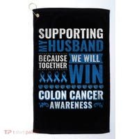 Colon Cancer Awareness Colonoscopy Support Husband Gift Golf Towel thumb 0