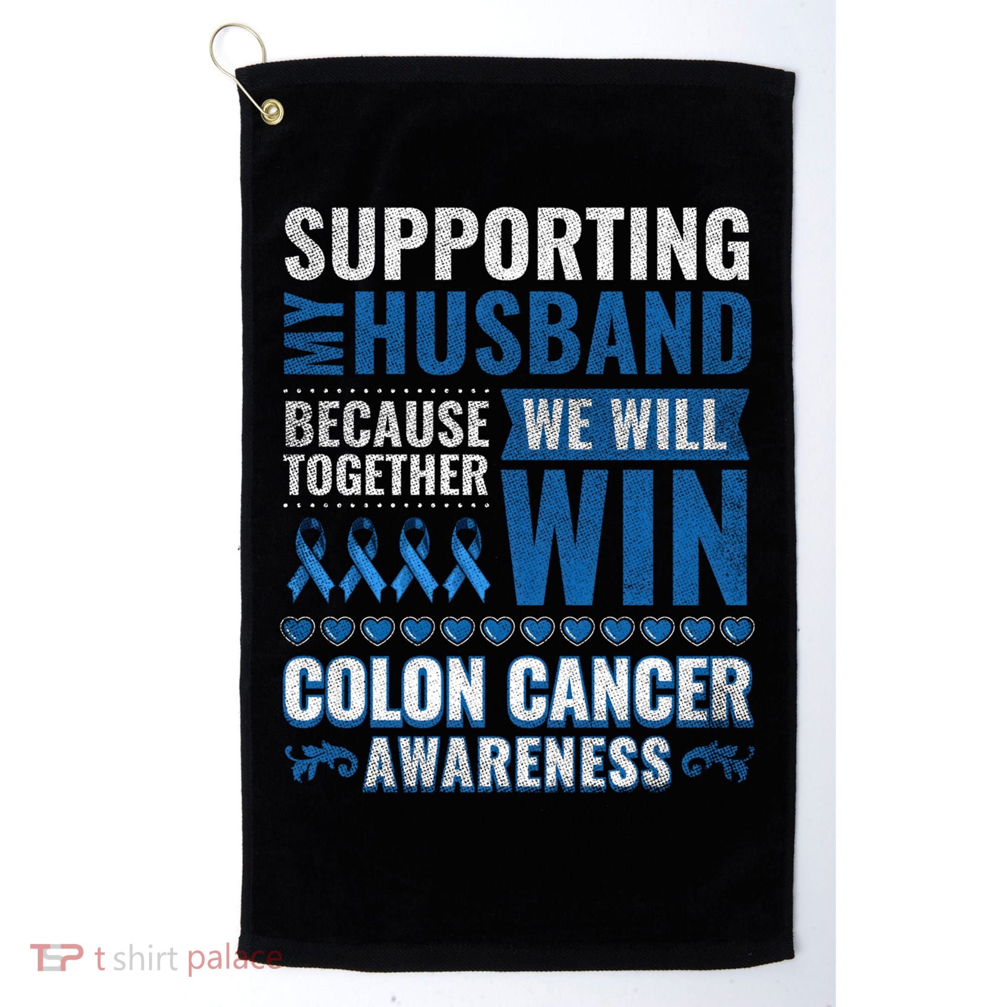 Colon Cancer Awareness Colonoscopy Support Husband Gift Golf Towel