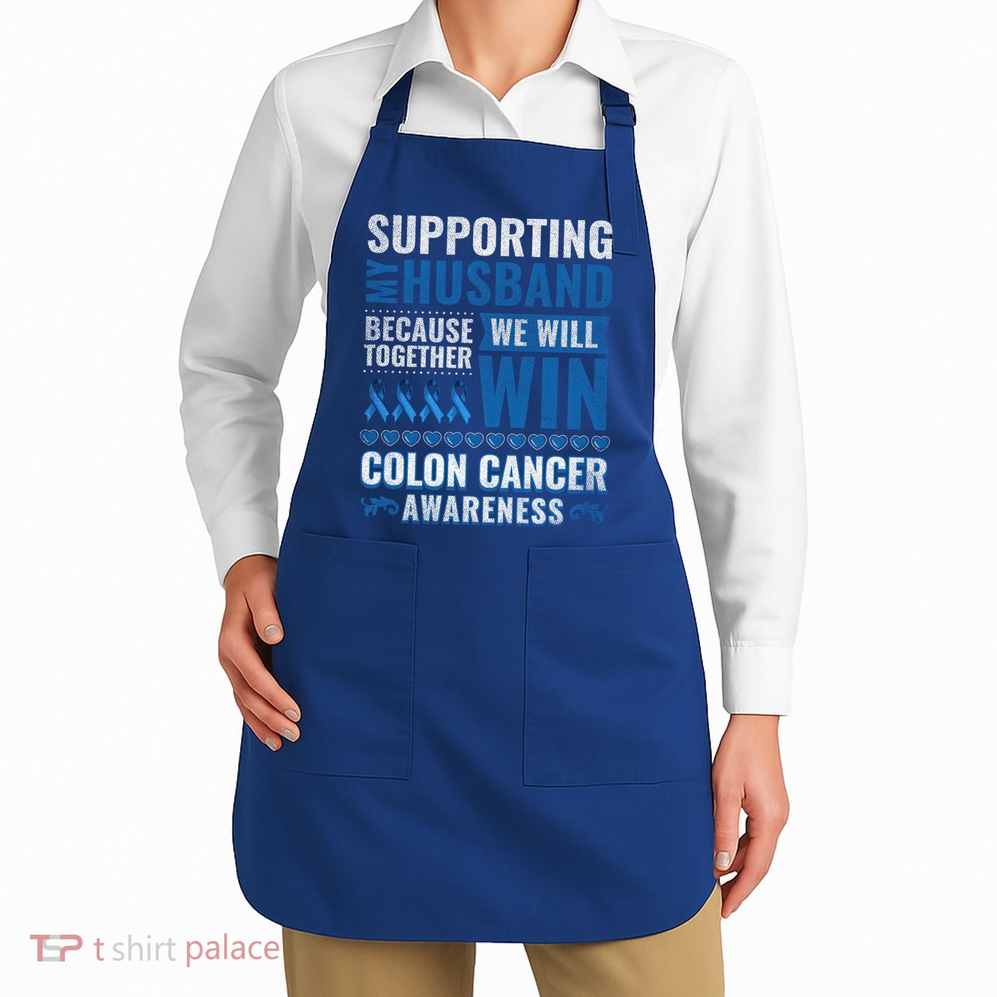 Colon Cancer Awareness Colonoscopy Support Husband Gift Apron