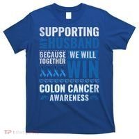 Colon Cancer Awareness Colonoscopy Support Husband Gift T-Shirt thumb 0