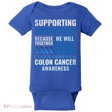 Colon Cancer Awareness Colonoscopy Support Husband Gift Baby Bodysuit