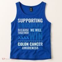 Colon Cancer Awareness Colonoscopy Support Husband Gift Tank Top thumb 2