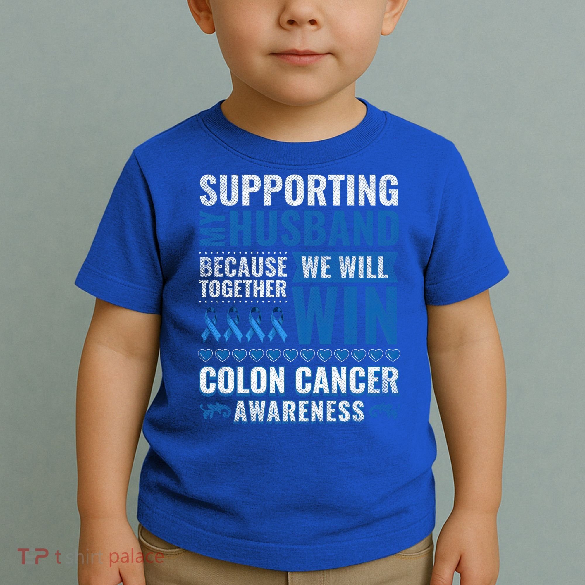 Colon Cancer Awareness Colonoscopy Support Husband Gift Toddler T-Shirt
