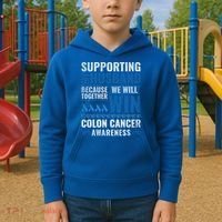 Colon Cancer Awareness Colonoscopy Support Husband Gift Kids Hoodie thumb 2