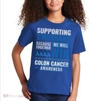 Colon Cancer Awareness Colonoscopy Support Husband Gift Kids T-Shirt thumb 2