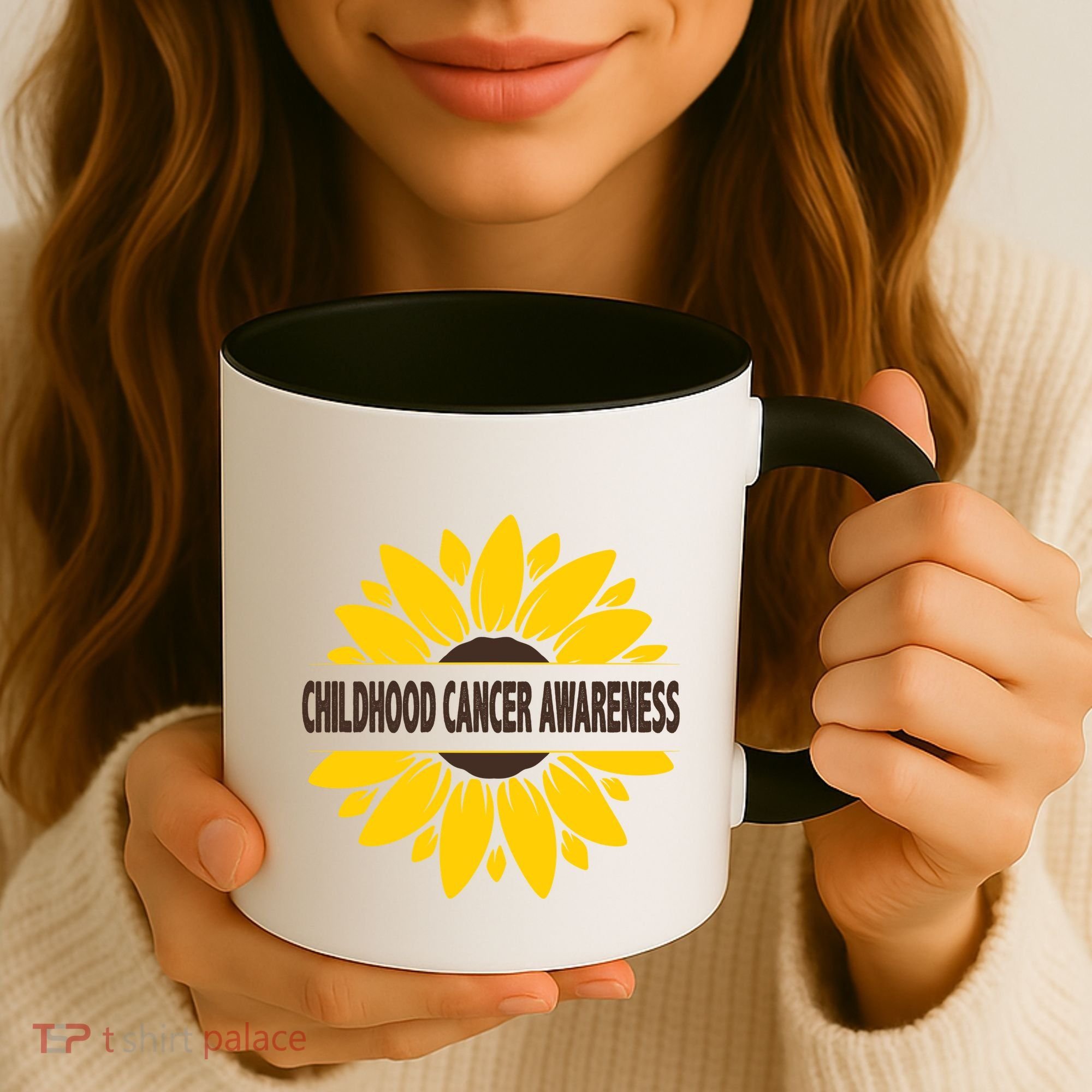 Childhood Cancer Awareness Sunflower Coffee Mug