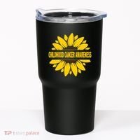 Childhood Cancer Awareness Sunflower Tumbler thumb 0
