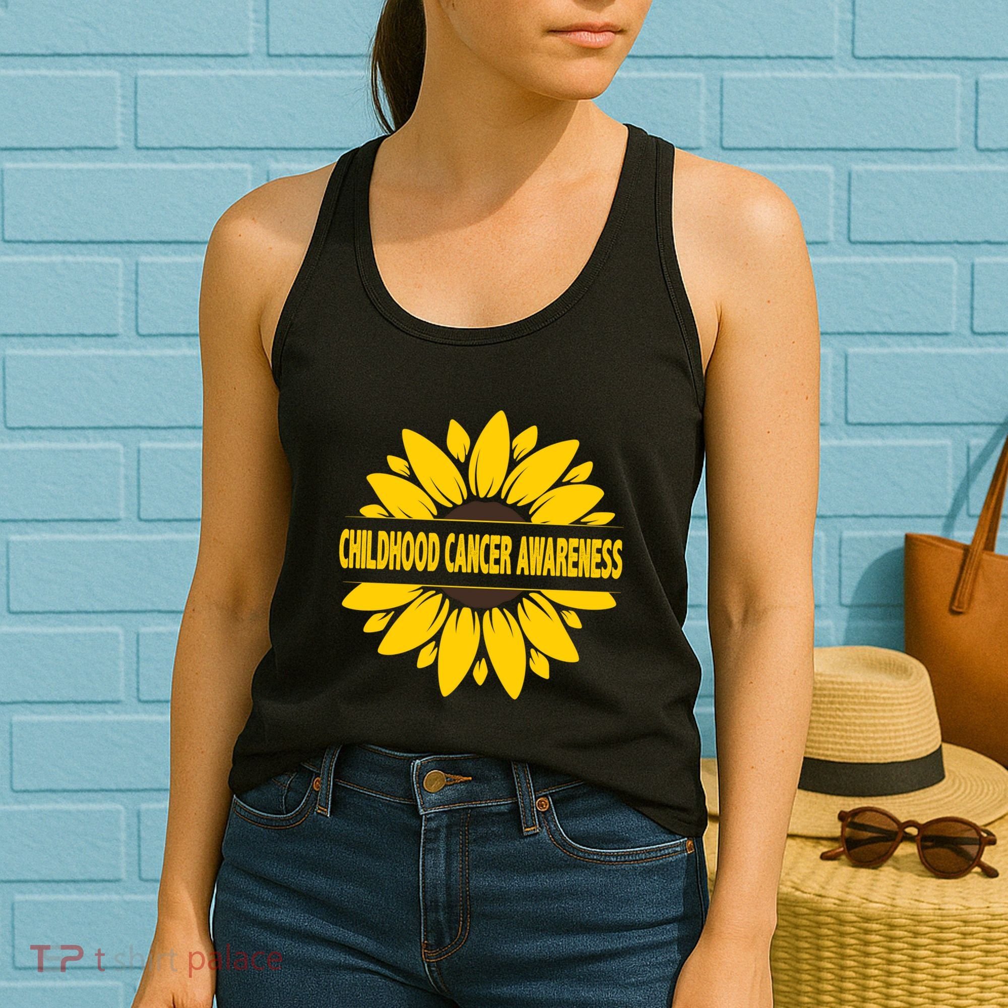 Childhood Cancer Awareness Sunflower Women's Tank Top