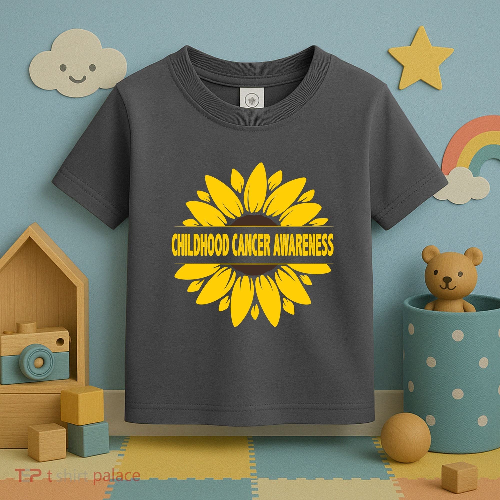 Childhood Cancer Awareness Sunflower Toddler T-Shirt