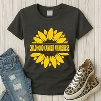 Childhood Cancer Awareness Sunflower Women's T-Shirt thumb 3