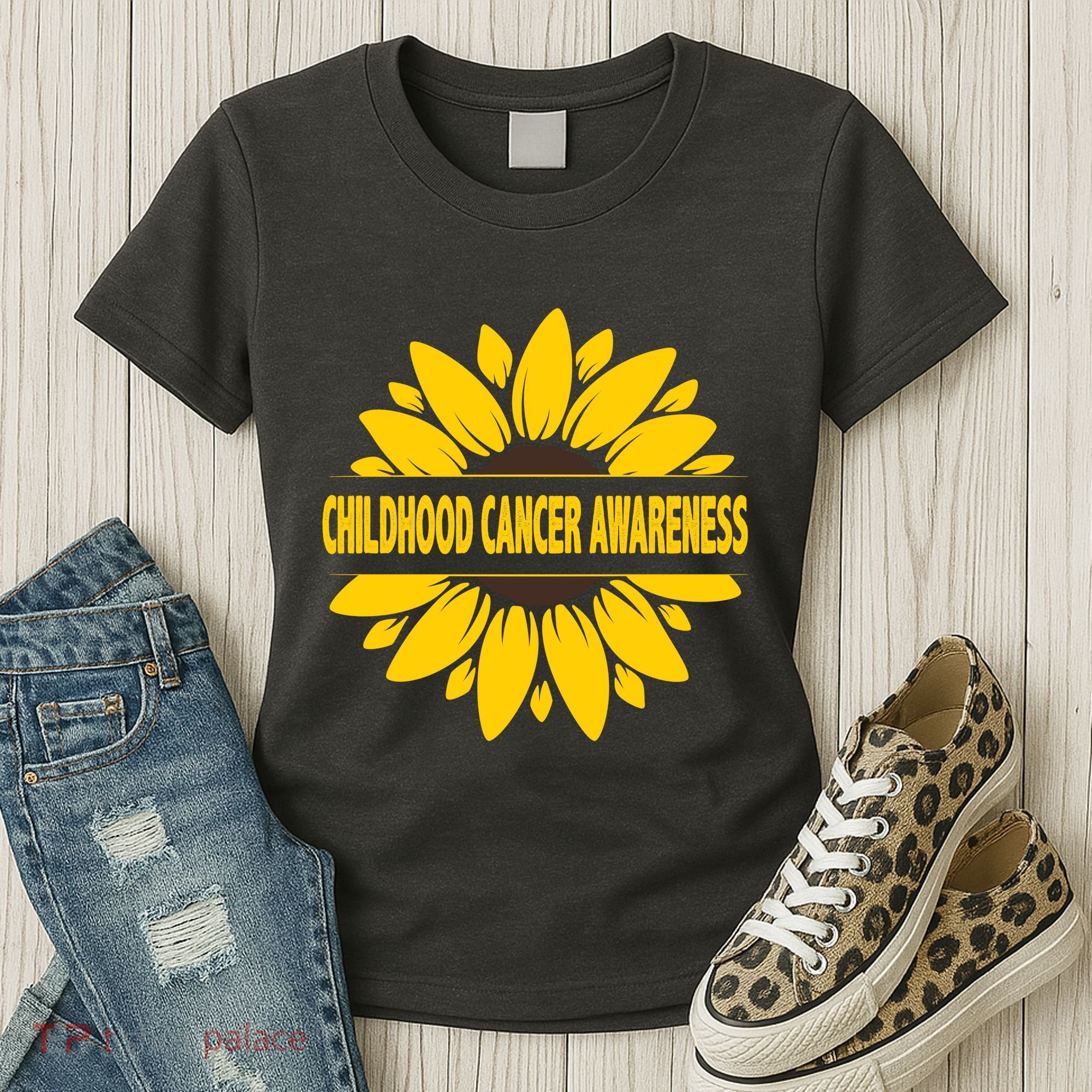 Childhood Cancer Awareness Sunflower Women's T-Shirt