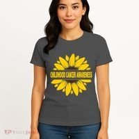 Childhood Cancer Awareness Sunflower Women's T-Shirt thumb 4